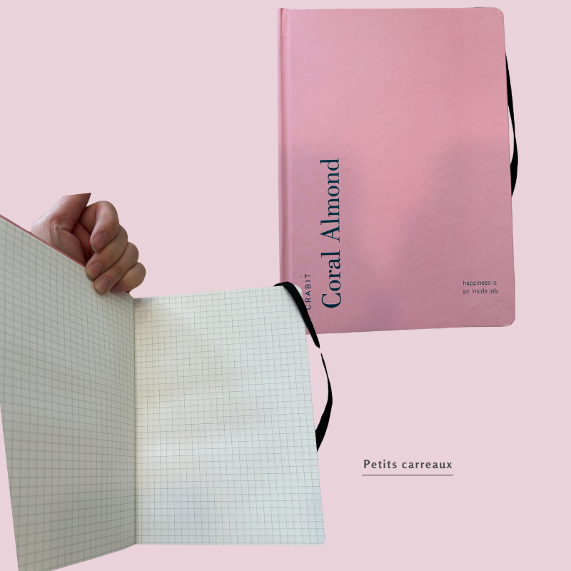 Carnet à petits carreaux Corail