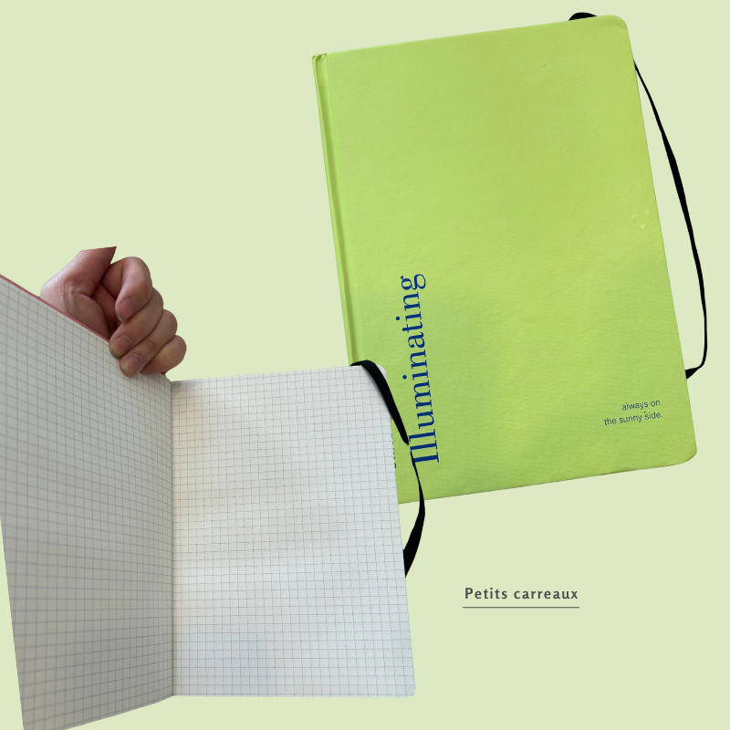 Carnet à petits carreaux Vert lumineux