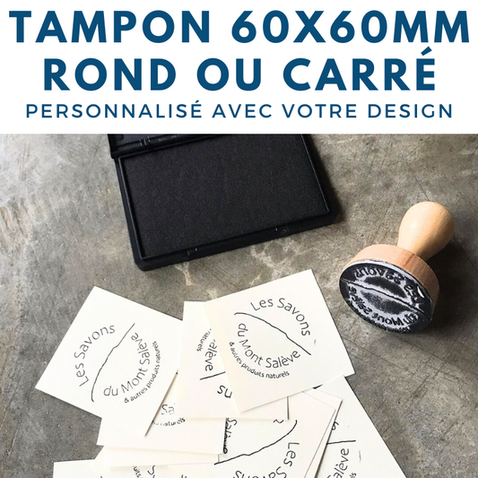 Tampon vintage 60 x 60 mm personnalisé
