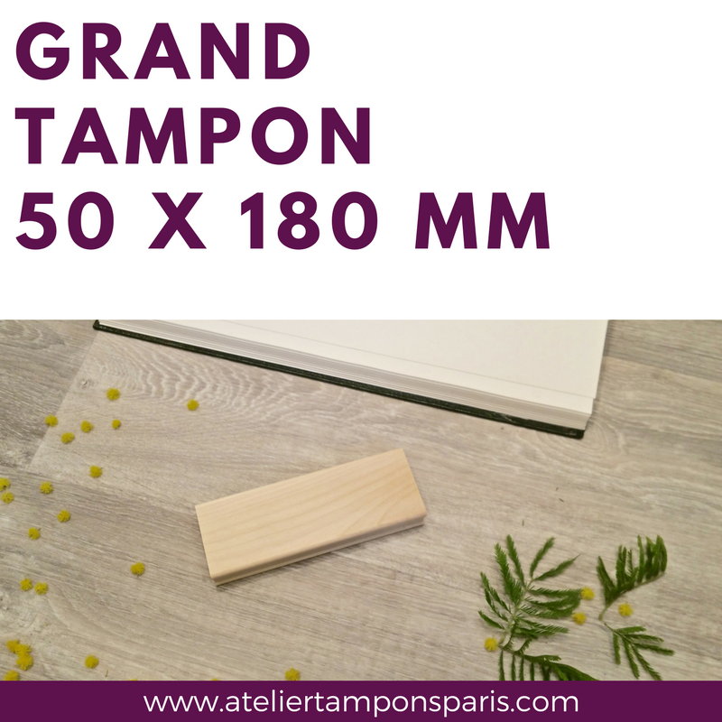 Grand tampon bois 50 x 180 mm tampon logo personnalisé