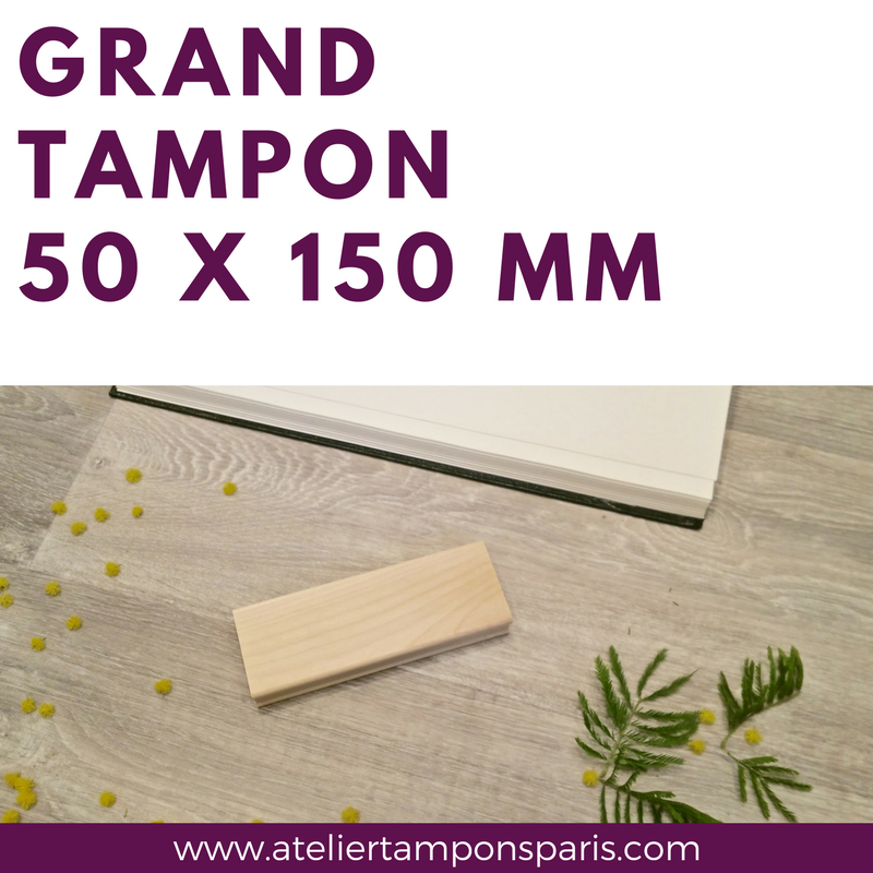 Grand tampon bois 50 x 150 mm tampon logo personnalisé