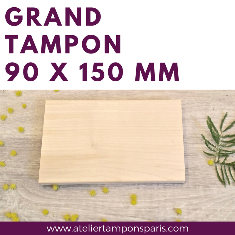 Grand tampon bois 90 x 150 mm tampon logo personnalisé