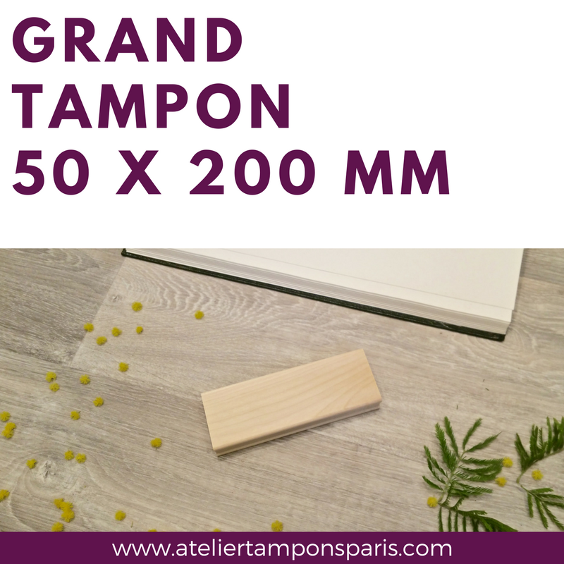 Grand tampon bois 50 x 200 mm personnalisé