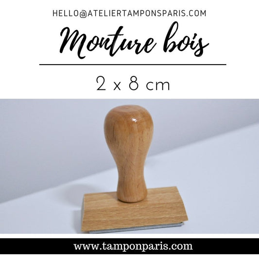 MONTURE BOIS POUR TAMPONS ENCREURS 2 X 8 CM OU 20 X 80 MM