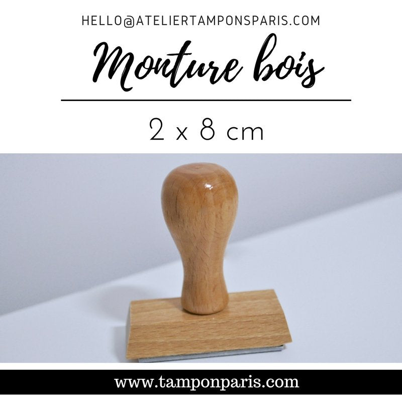 MONTURE BOIS POUR TAMPONS ENCREURS 2 X 8 CM OU 20 X 80 MM