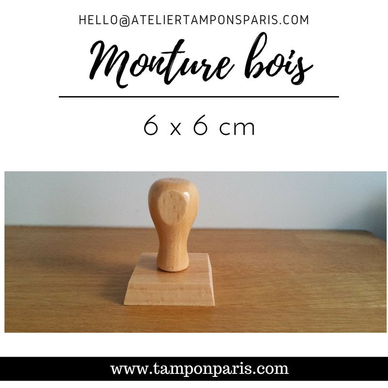 MONTURE BOIS POUR TAMPONS ENCREURS 6 X 6 CM OU 60 X 60 MM