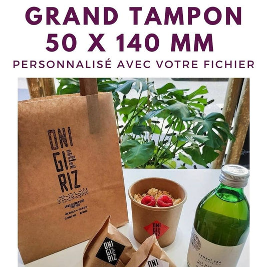 Grand tampon bois 50 x 140 mm tampon logo personnalisé