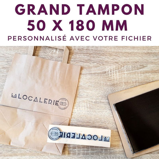 Grand tampon bois 50 x 180 mm tampon logo personnalisé