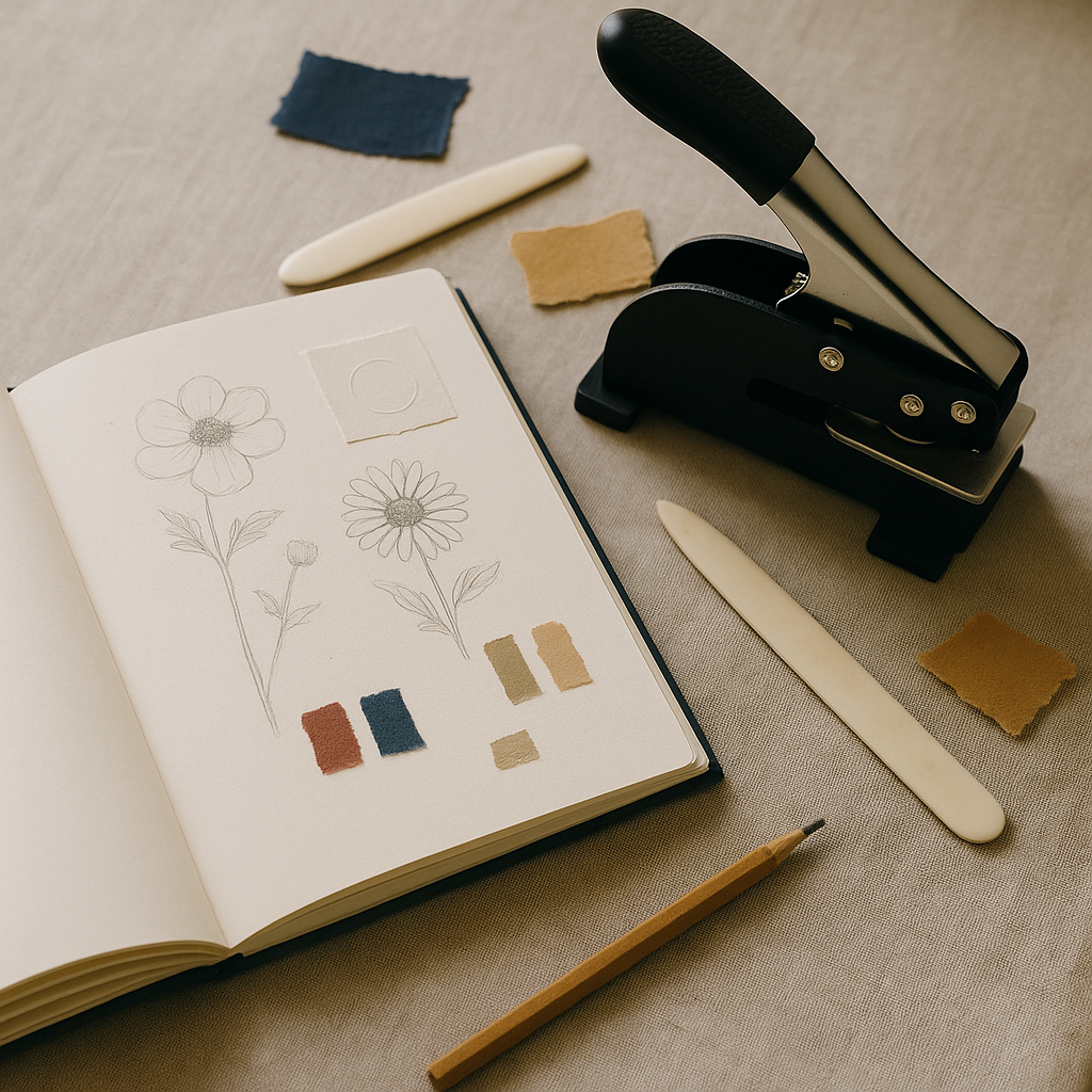 Atelier timbre à sec : dessine ta pince à gaufrer le papier