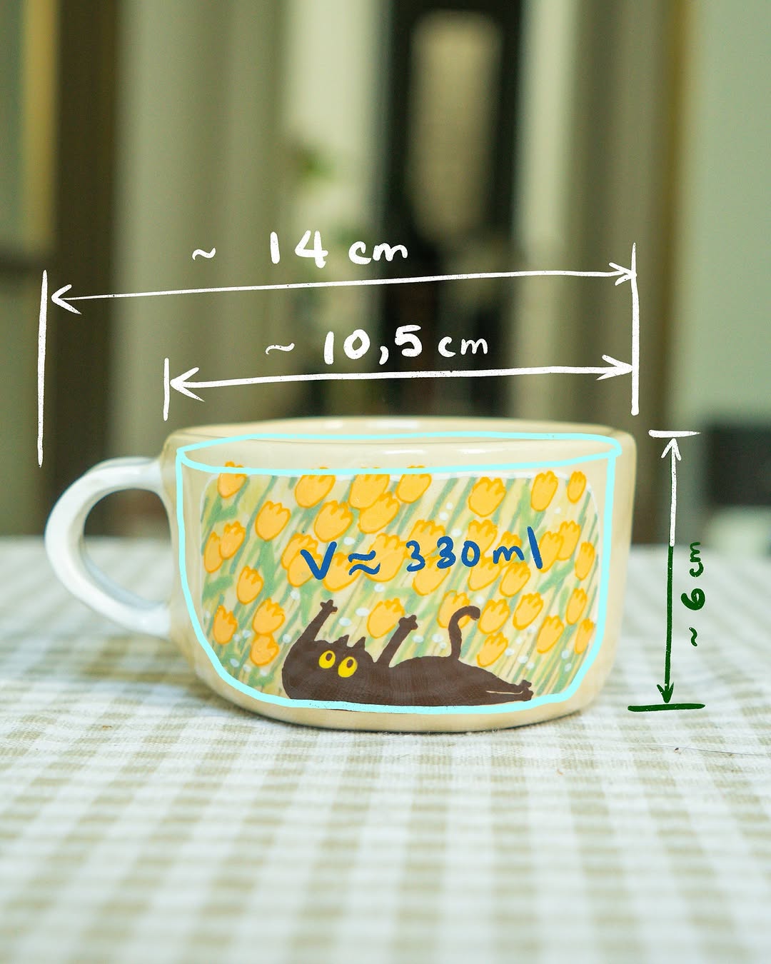 Tasse céramique modelée et peinte à la main – Flower