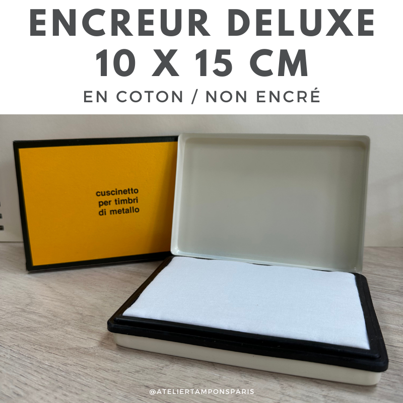 Encrier métal 100 x 150 mm non encré fabriqué en Italie