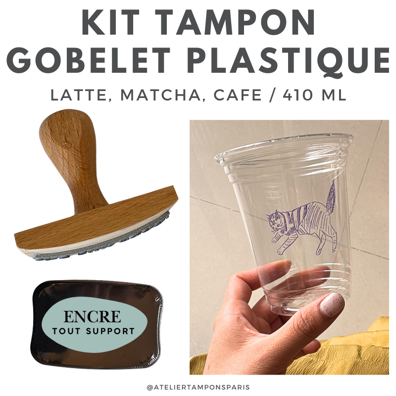 Kit tampon pour personnaliser vos gobelets en plastique de grande contenance type matcha et latte