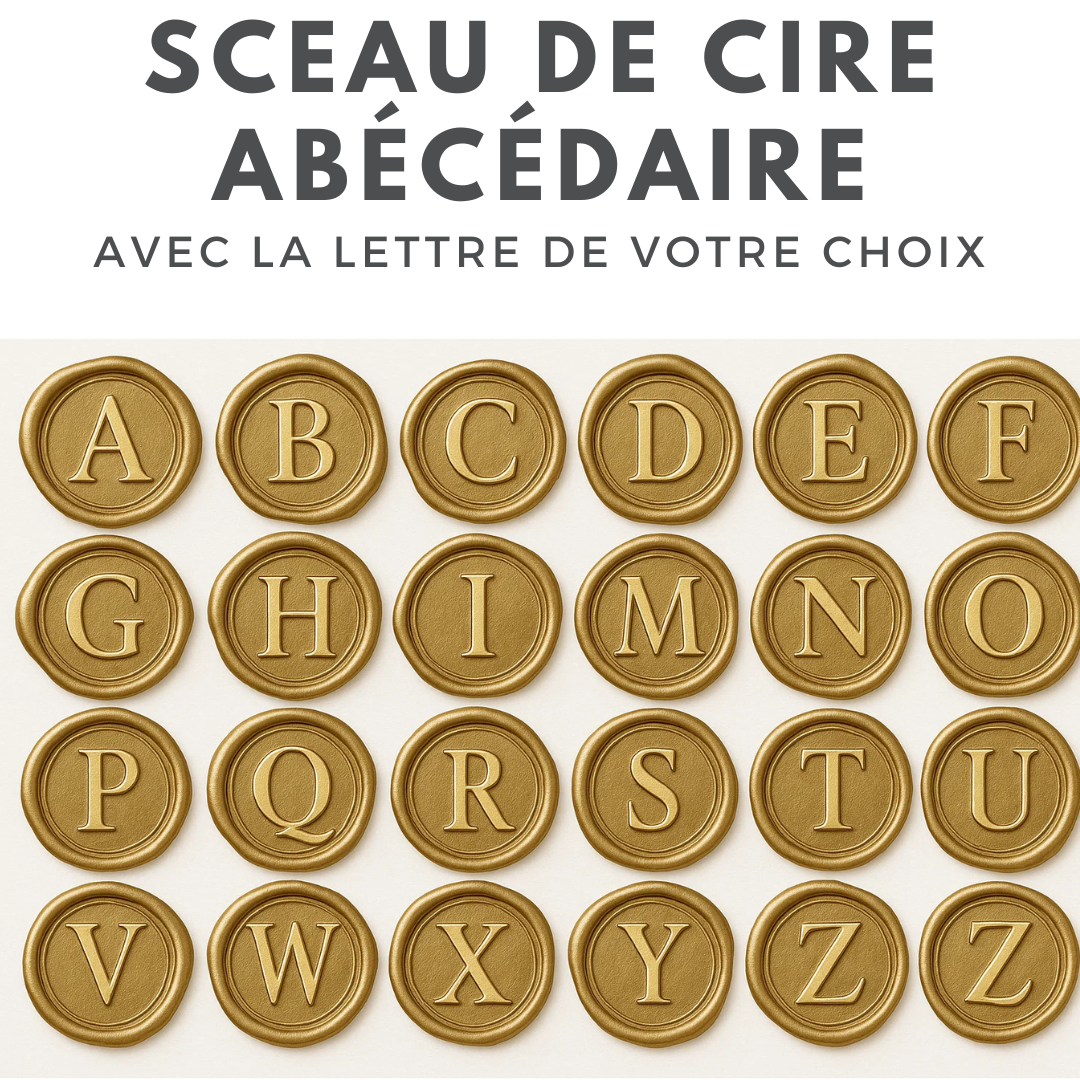 Cachet de cire abécédaire 25 mm fabriqué en France