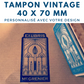 tampon vintage bois 70 x 40 mm