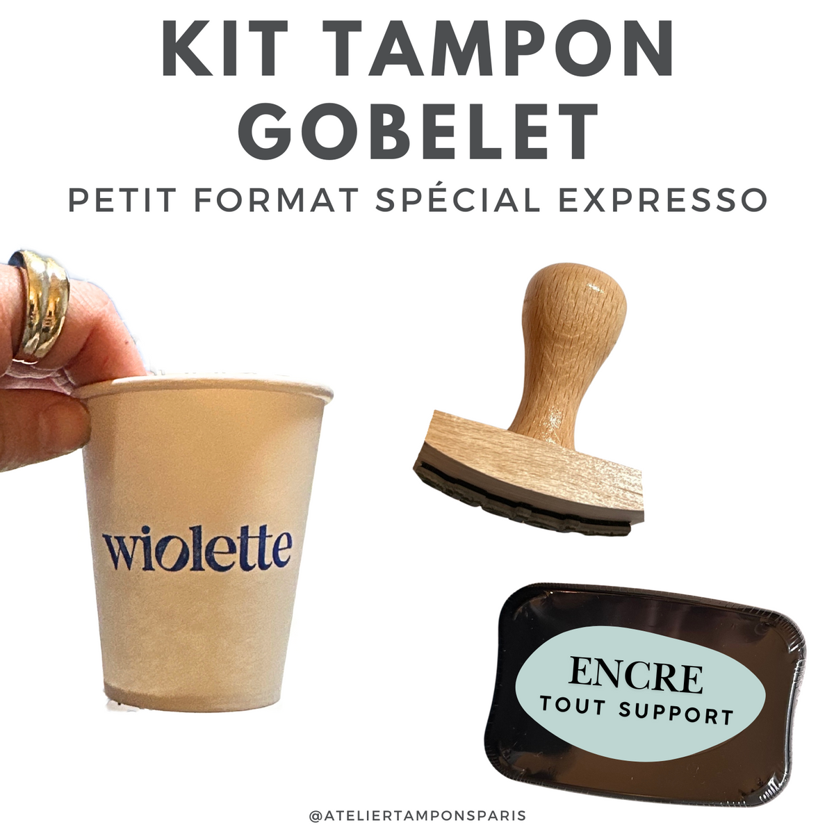 Kit tampon pour personnaliser vos gobelets petit format type expresso