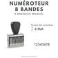 Tampon numéroteur à encrage séparé 8 bandes