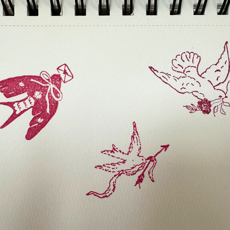 Tampon illustré Vol d'Oiseau