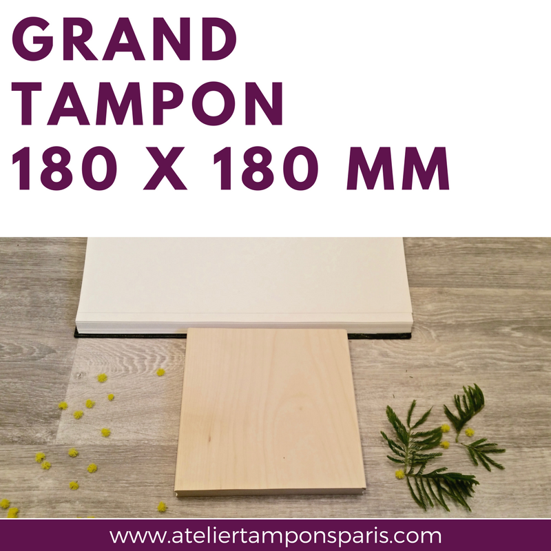 GRAND TAMPON BOIS 180 X 180 MM TAMPON LOGO PERSONNALISÉ