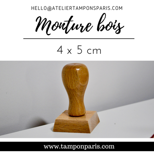 MONTURE BOIS POUR TAMPONS ENCREURS 4 X 5 CM OU 40 X 50 MM