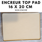 Encrier TOP PAD métal 160 x 220 mm NON ENCRE, encrier colop