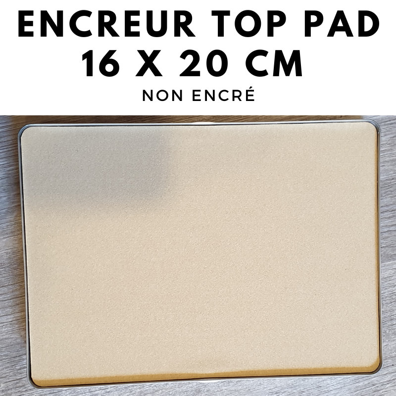 Encrier TOP PAD métal 160 x 220 mm NON ENCRE, encrier colop