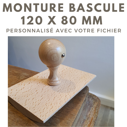 MONTURE BOIS POUR TAMPON BASCULE 120 X 80 MM