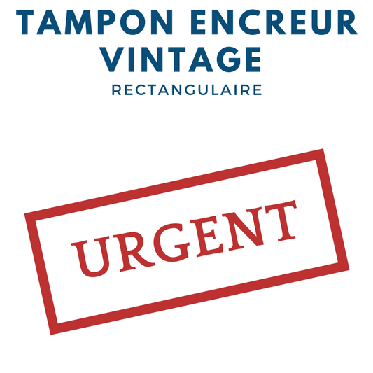 Tampon encreur avec manche rectangulaire en urgence