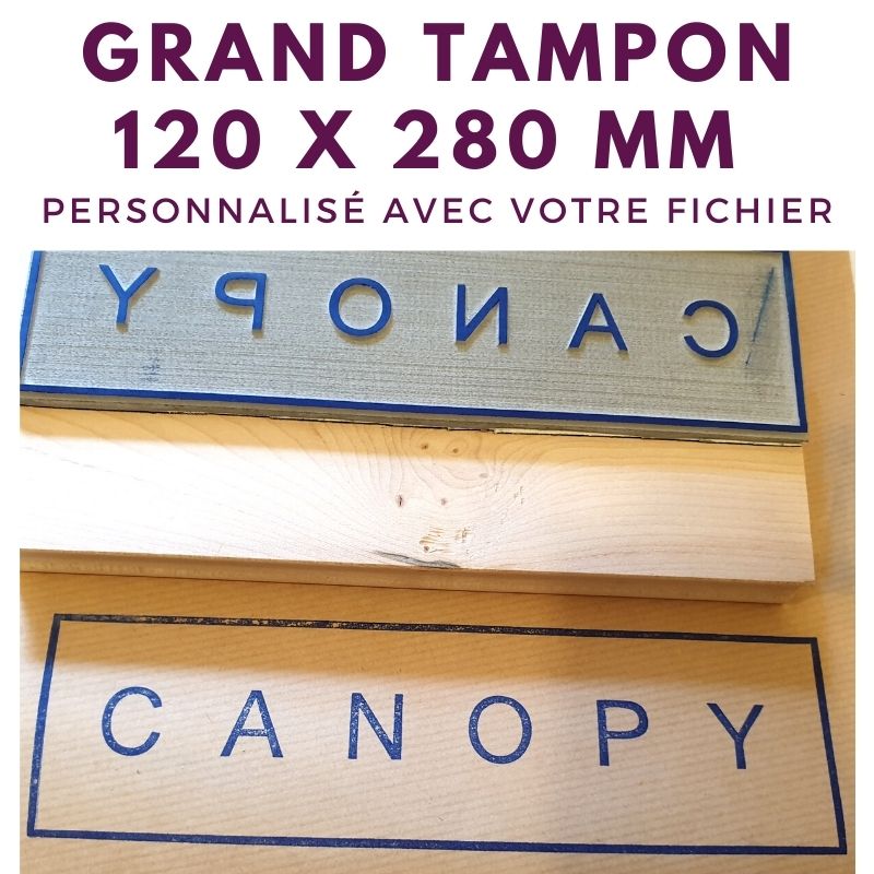 GRAND TAMPON BOIS 120 X 280 MM TAMPON LOGO PERSONNALISÉ