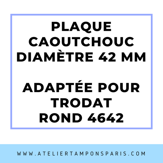 SEMELLE CAOUTCHOUC POUR TAMPON ENCREUR TRODAT ROND 4642